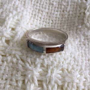 Sterling Ring With Native Gems